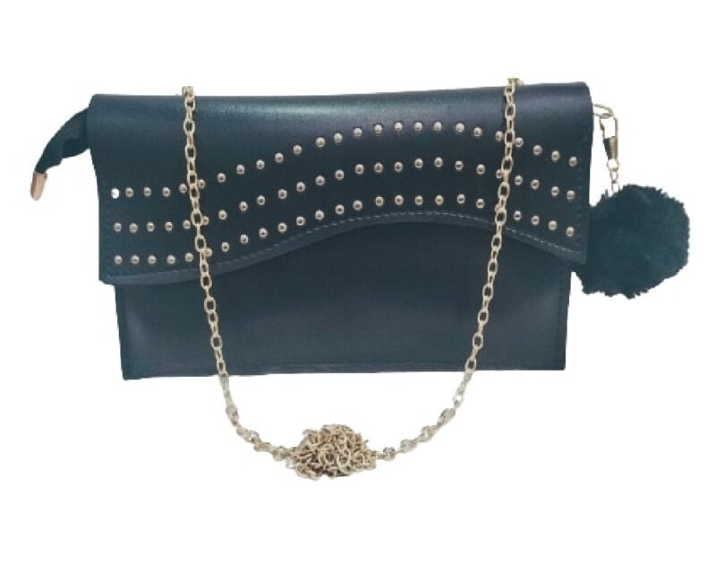 black bag with golden chain